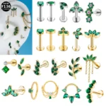 ASTM F136 Titanium Internally Threaded Labret Stud For Lip, Cartilage Or Tragus Piercing