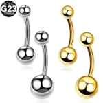 ASTM F136 Titanium Belly Button Ring For Navel Piercing