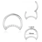 ASTM F136 Titanium CZ Moon Piercing Earring For Ear Piercing