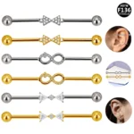 ASTM F136 Titanium Bow Industrial Barbell For Industrial Piercing