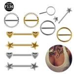 ASTM F136 Titanium Nipple Ring For Nipple Piercing