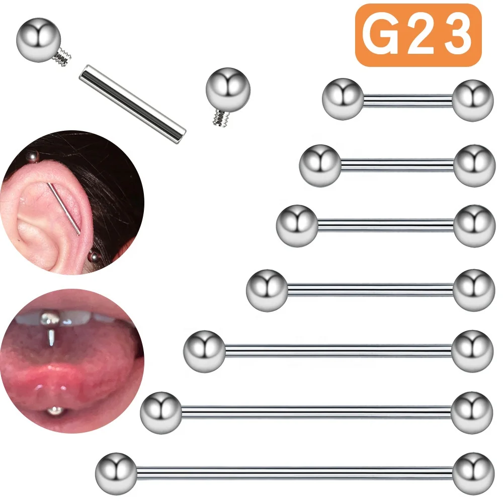 ASTM F136 Titanium Industrial Barbell For Industrial Piercing