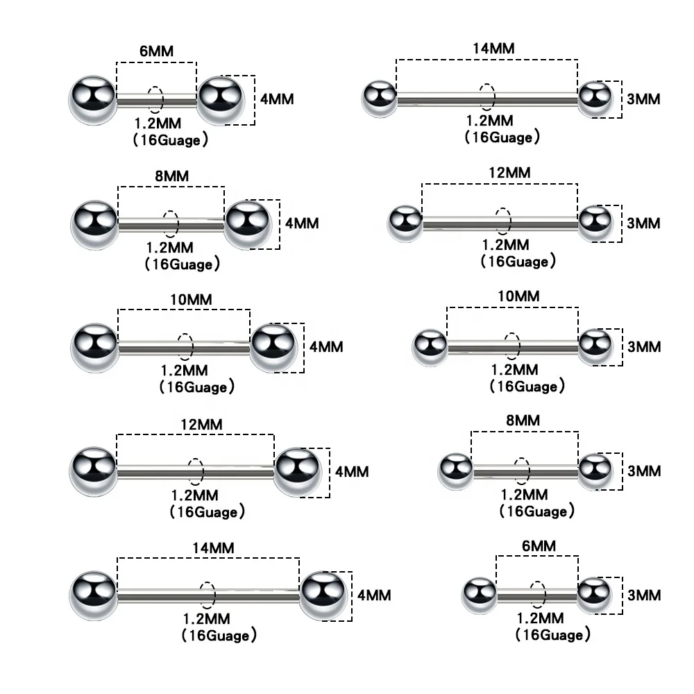 ASTM F136 Titanium Industrial Barbell For Industrial Piercing - Image 2