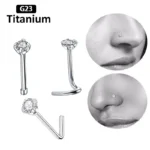 ASTM F136 Titanium CZ Nose Stud For Nose Piercing