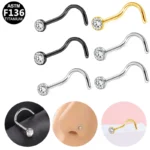 ASTM F136 Titanium CZ Nose Stud For Nose Piercing
