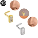 ASTM F136 Titanium CZ Nose Stud For Nose Piercing