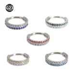 ASTM F136 Titanium Crystal Heart Nose Ring For Nose Piercing