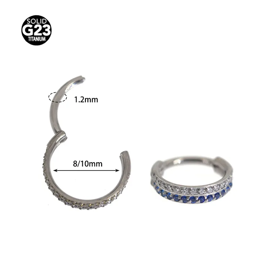 ASTM F136 Titanium Crystal Heart Nose Ring For Nose Piercing - Image 2