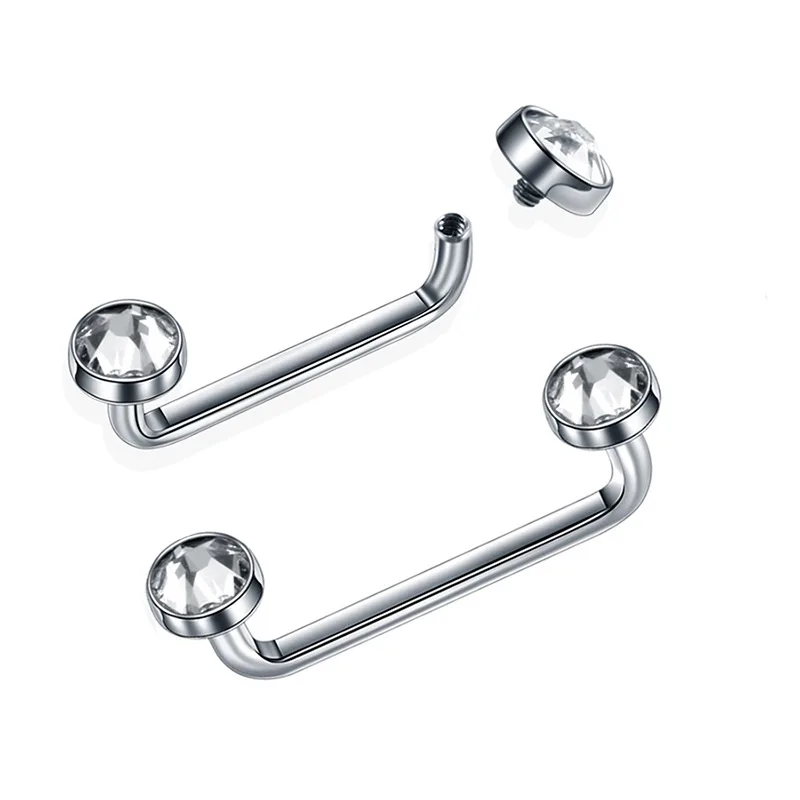 ASTM F136 Titanium Crystal Dermal Anchor For Dermal Piercing