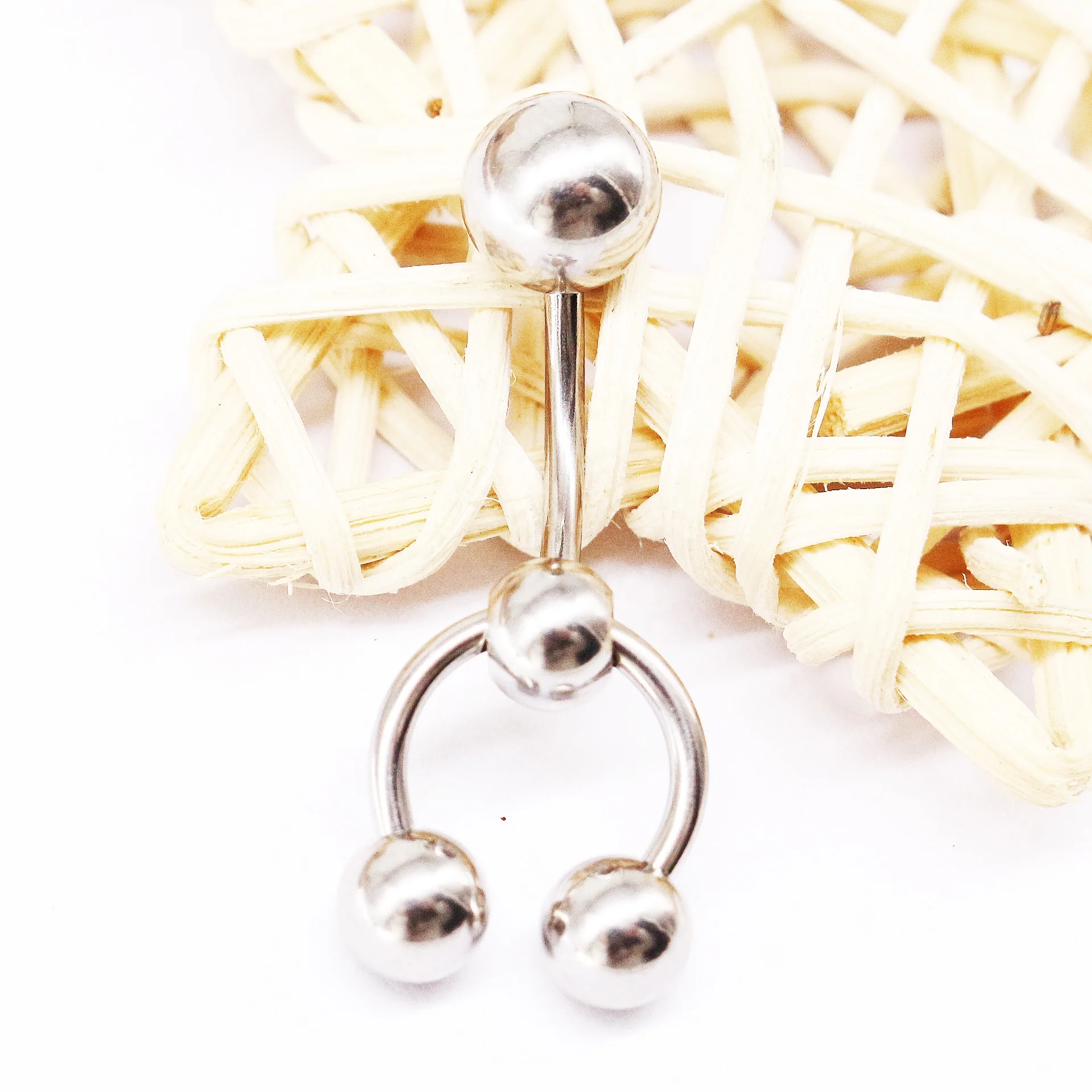 316L Surgical Steel Belly Button Ring For Navel Piercing - Image 2