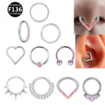 ASTM F136 Titanium Nose Ring For Nose Piercing