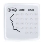 925 Silver CZ Heart Nose Stud For Nose Piercing
