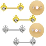 316L Surgical Steel Heart Nipple Ring For Nipple Piercing