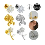 ASTM F136 Titanium Cartilage Stud For Cartilage Or Helix Piercing