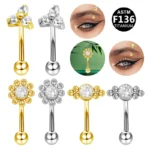 ASTM F136 Titanium Cartilage Stud For Cartilage Or Helix Piercing
