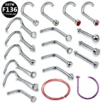 ASTM F136 Titanium 18G Nose Ring For Nose Piercing
