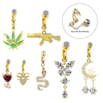 Fake Butterfly Snake Belly Button Ring For Navel Piercing