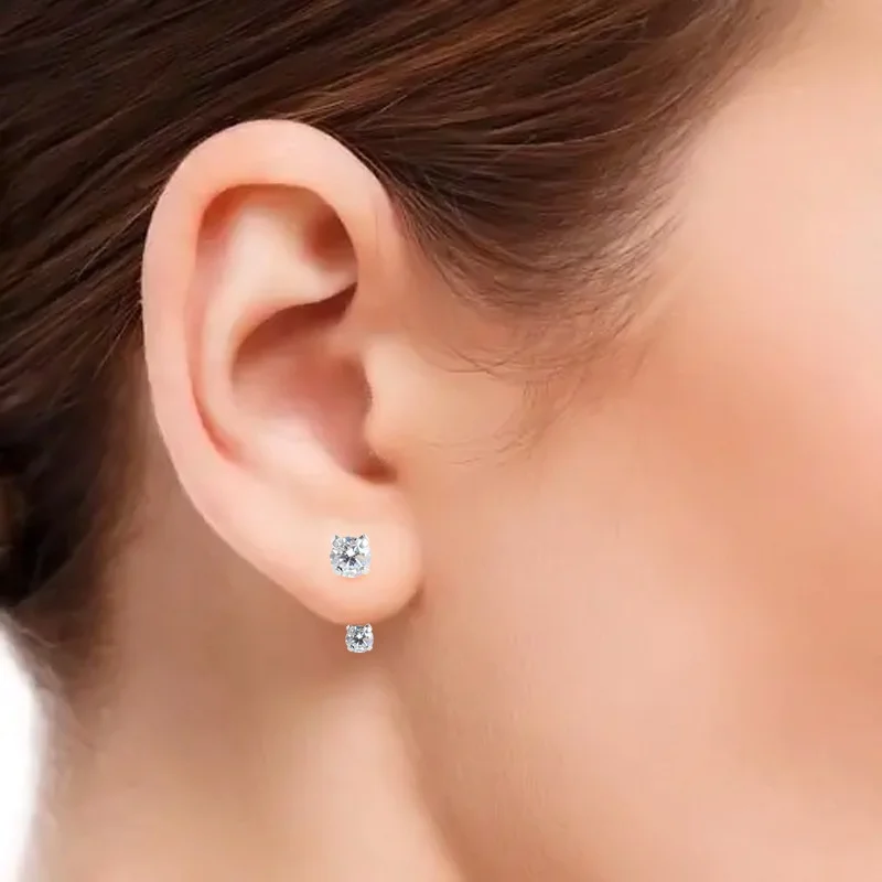 ASTM F136 Titanium CZ Piercing Earring For Ear Piercing - Image 2