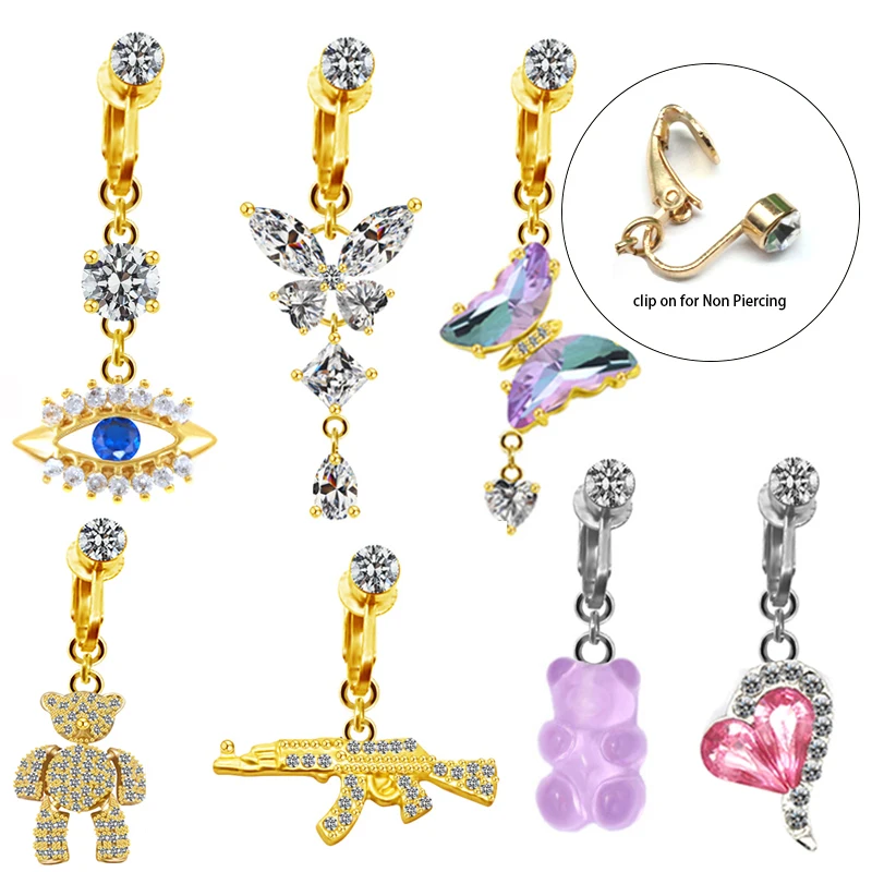 ASTM F136 Titanium Butterfly Belly Button Ring For Navel Piercing