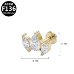 ASTM F136 Titanium 16G Snake Piercing Jewelry