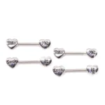 316L Surgical Steel CZ Heart Nipple Ring For Nipple Piercing