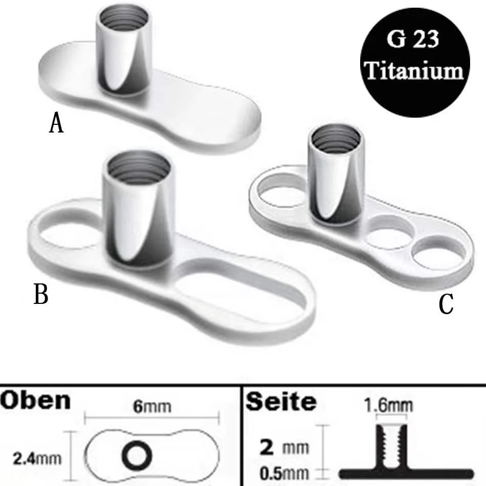 ASTM F136 Titanium Dermal Anchor For Dermal Piercing