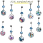 316L Surgical Steel Butterfly Belly Button Ring For Navel Piercing