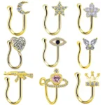 Fake Heart Nose Ring For Nose Piercing