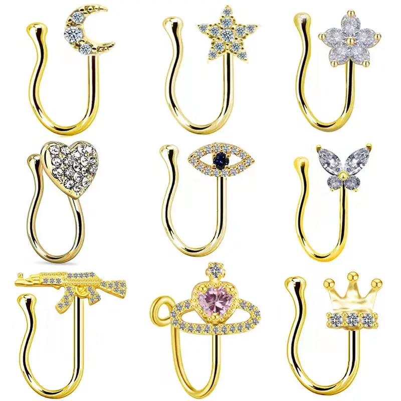 Fake Heart Nose Ring For Nose Piercing