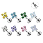 ASTM F136 Titanium 16G CZ Piercing Jewelry