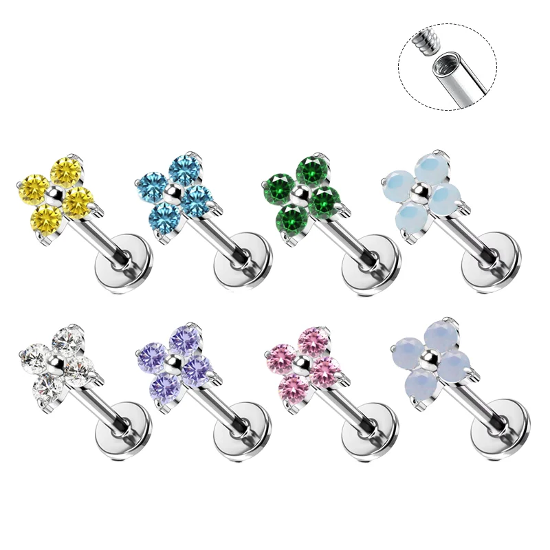 ASTM F136 Titanium 16G CZ Piercing Jewelry