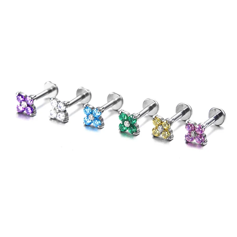 ASTM F136 Titanium 16G CZ Piercing Jewelry - Image 2