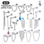 ASTM F136 Titanium Internally Threaded Labret Stud For Lip, Cartilage Or Tragus Piercing