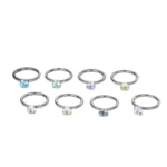 ASTM F136 Titanium CZ Segment Clicker Ring For Septum Or Nose Piercing