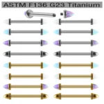ASTM F136 Titanium Opal Nipple Ring For Nipple Piercing