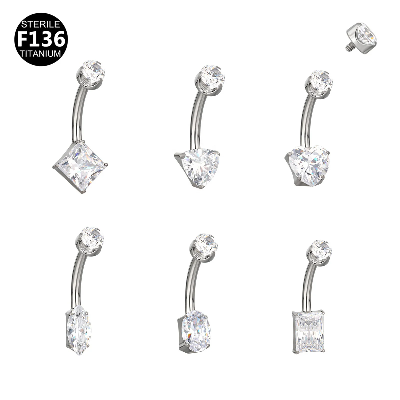 ASTM F136 Titanium 14G Barbell