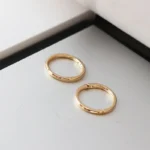 14K Solid Gold 18G Segment Clicker Ring For Septum Or Nose Piercing