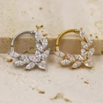 14K Solid Gold 16G Segment Clicker Ring For Septum Or Nose Piercing
