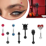 316L Surgical Steel Heart Skull Eyebrow Ring For Eyebrow Piercing