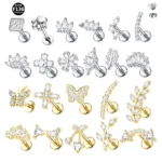 ASTM F136 Titanium 16G Internally Threaded Labret Stud For Lip, Cartilage Or Tragus Piercing