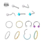 316L Surgical Steel Pearl Nose Ring For Nose Piercing