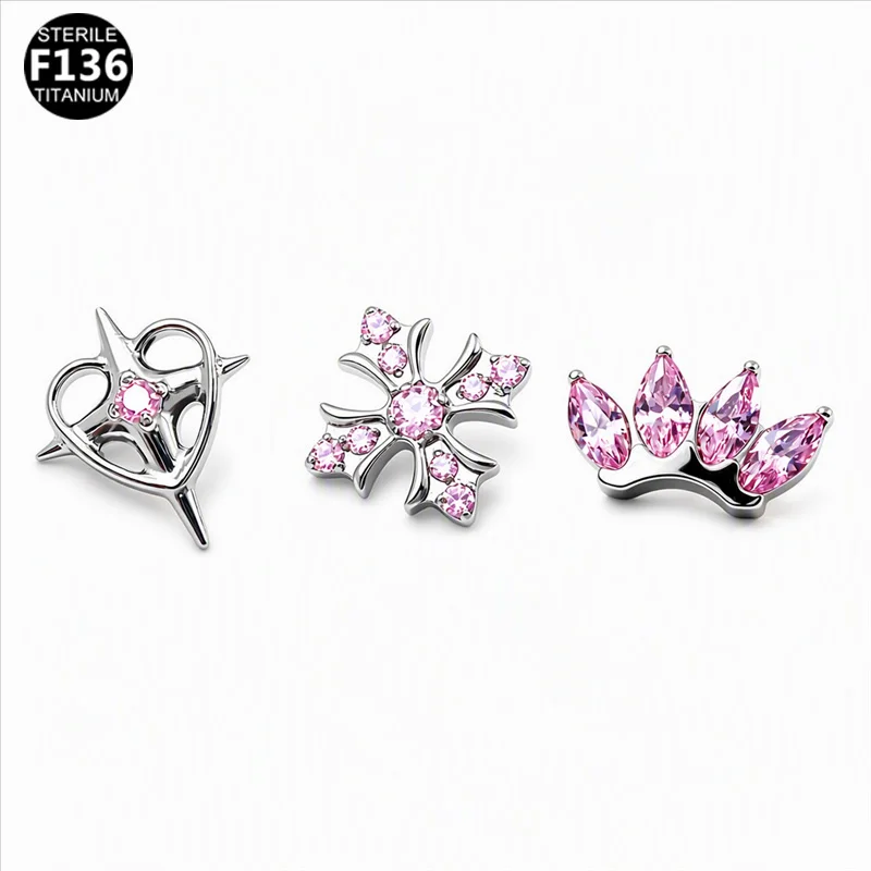 ASTM F136 Titanium Labret Stud For Lip Or Cartilage Piercing - Image 2