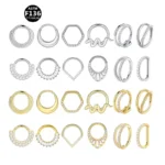 ASTM F136 Titanium CZ Nose Ring For Nose Piercing