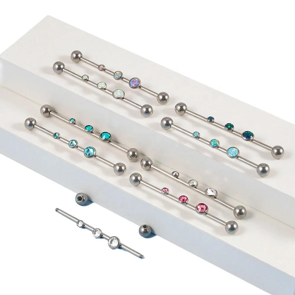 ASTM F136 Titanium Opal Barbell