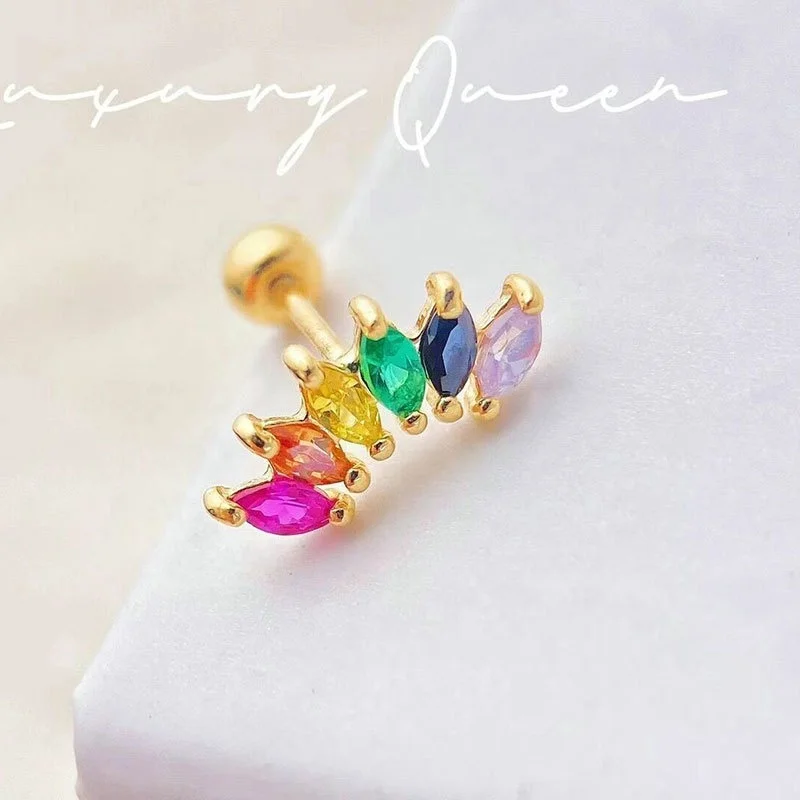 10K Solid Gold Bow Cartilage Stud For Cartilage Or Helix Piercing