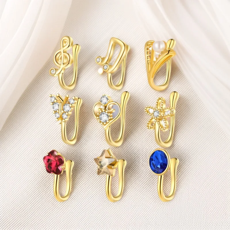 Fake CZ Nose Ring For Nose Piercing - Image 2