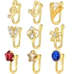 Fake CZ Nose Ring For Nose Piercing