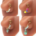 Fake CZ Nose Ring For Nose Piercing