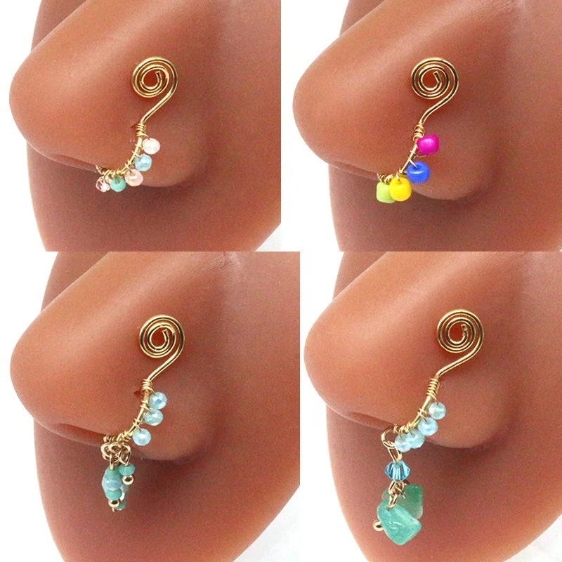Fake CZ Nose Ring For Nose Piercing
