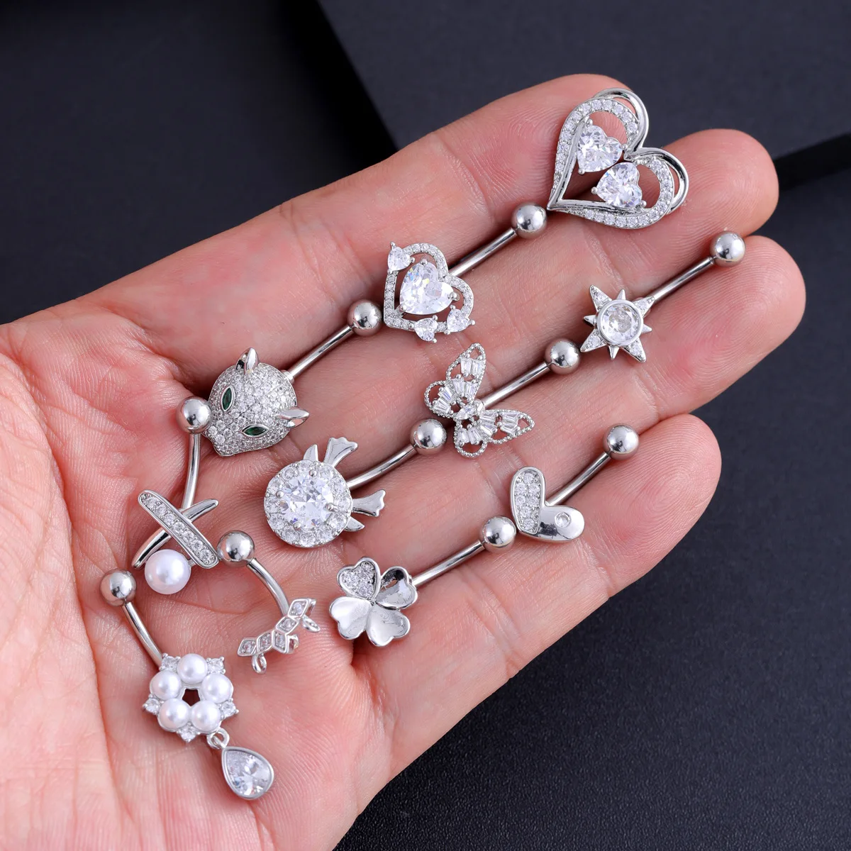 316L Surgical Steel Belly Button Ring For Navel Piercing - Image 2